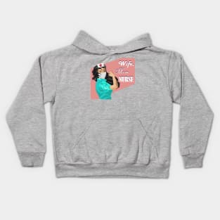 Wife, Mom, Nurse Rosie the Riveter Nurse Kids Hoodie